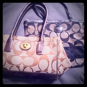 2 Coach purses.  Signature C one brown and one nol
